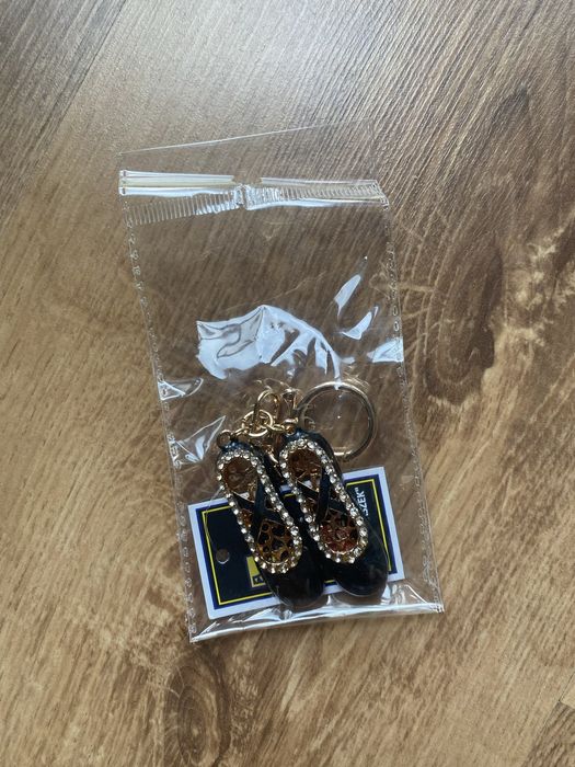 Uroczy breloczek przywieszka baletki z kryształkami charms keychain