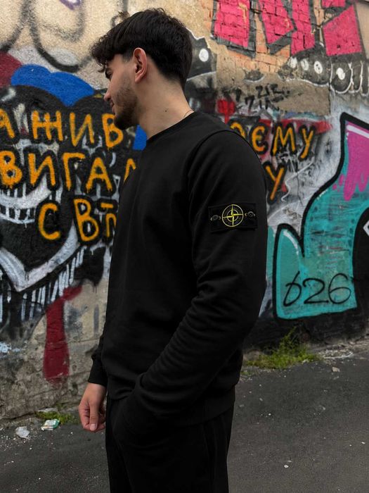 Черный Свитшот Stone Island (Cotton 100%)