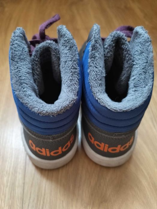 Buty adidas ocieplane wysokie szaro-niebieskie rozm38 używane bdb stan