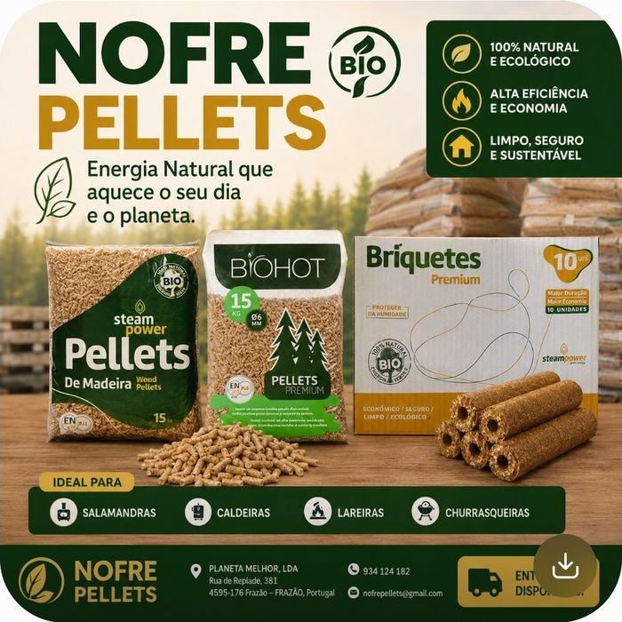 Pellets certificados  e briquetes