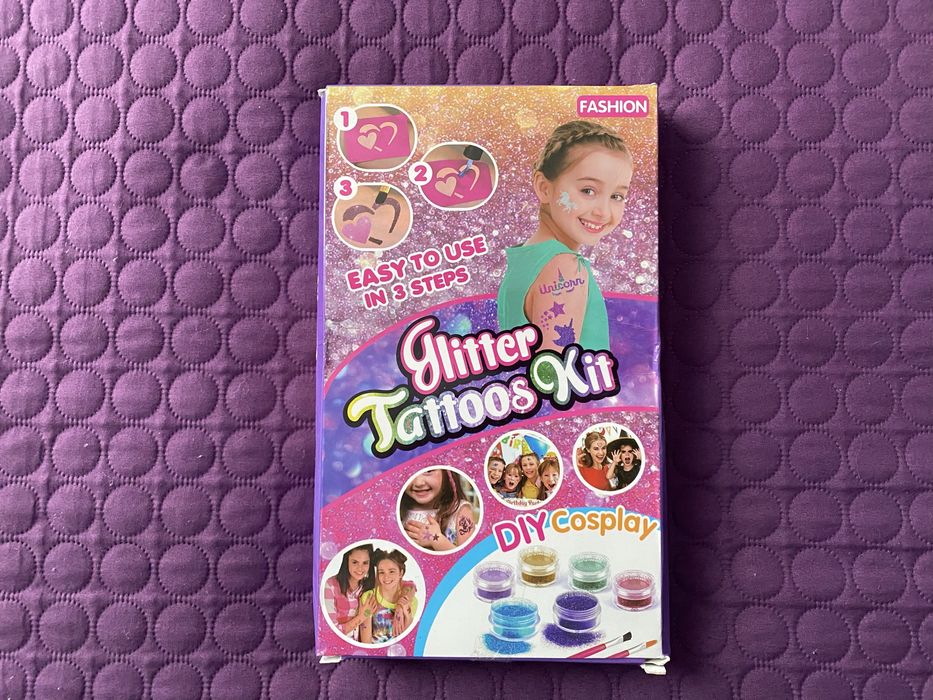 Duży Zestaw do Robienia Brokatowych Tatuży