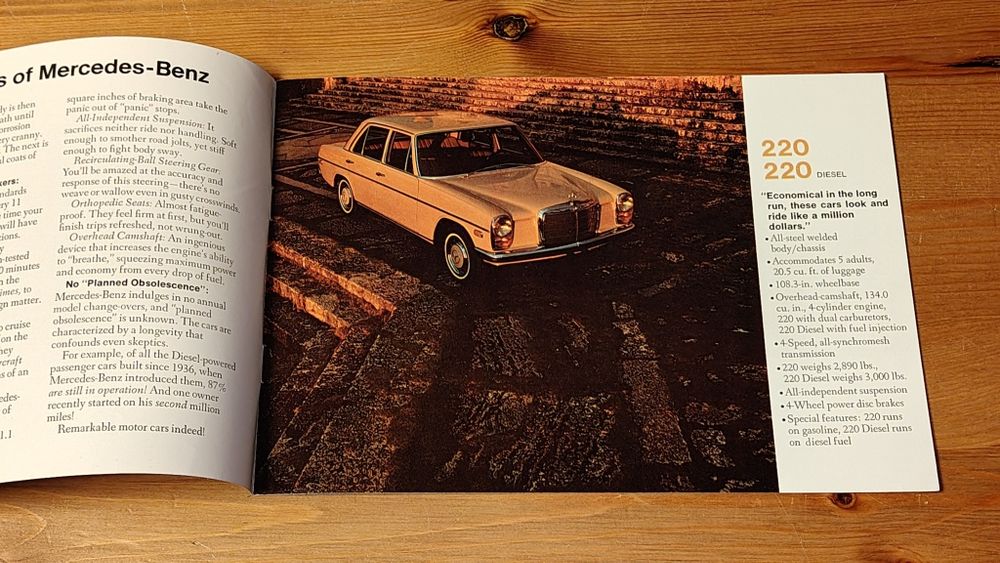 Prospekt katalog folder MERCEDES-BENZ USA 220, 230, 250, 280, 300, 600