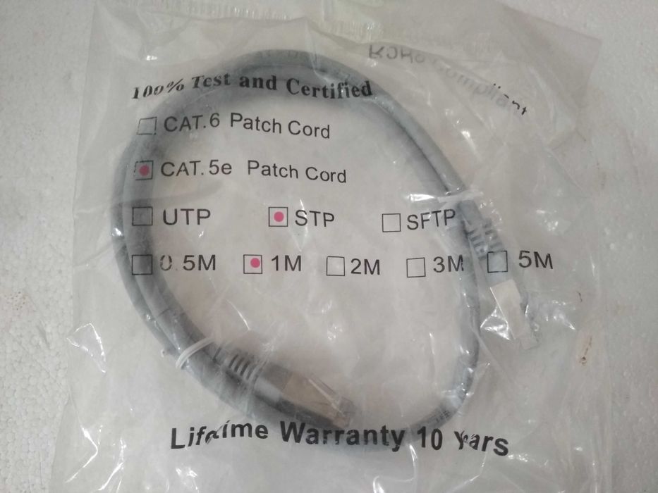Patch Cord (сетевой кабель, интернет) 1м и 3м