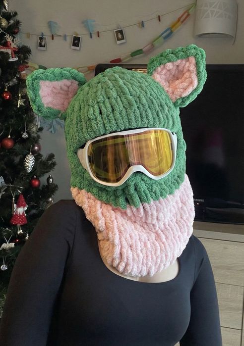 Kominiarka na kask, balaclava królik, żabka, korek, miś