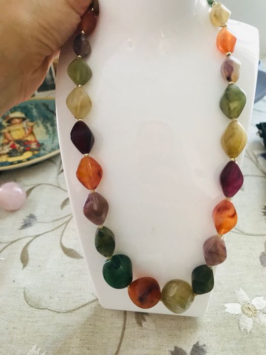 Vintage prl korale naszyjnik