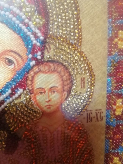 Икона, бисер, ручная работа.