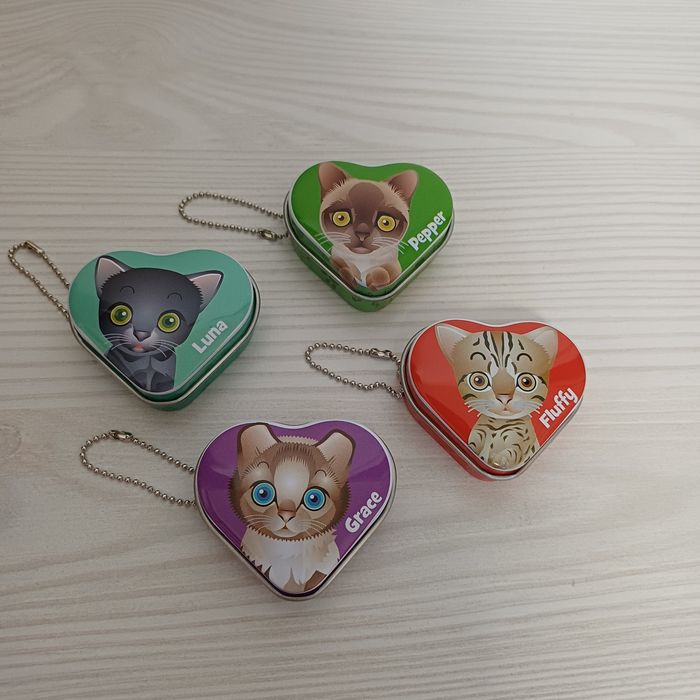 4x kot w pudełku Pepper Grace Luna Fluffy kotek breloczek zabawka