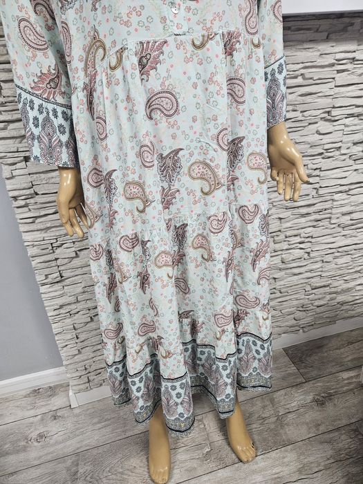 Sukienka Made in Italy wzorzysta boho midi oversize rozmiar uni
