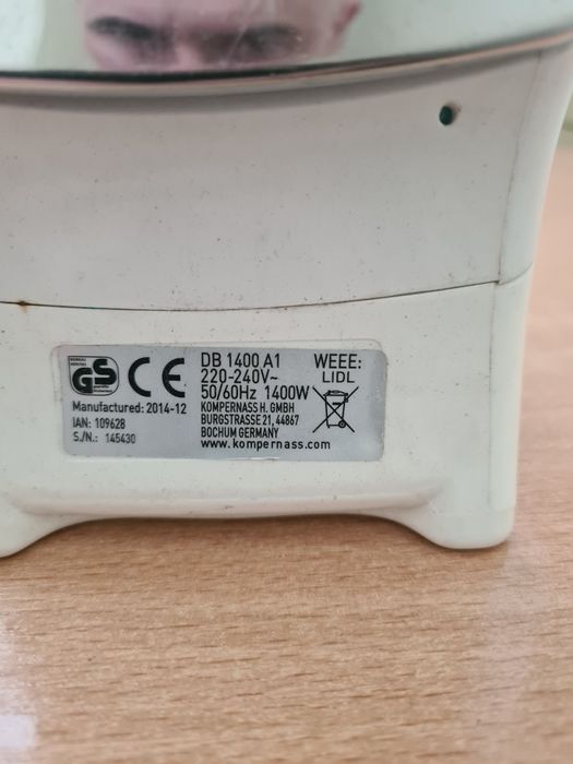 Żelazko 1400W Lidl WEEE DB 1400 A1