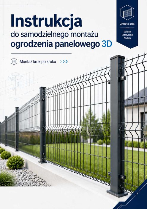 Ogrodzenie panelowe 3D 123cm fi4 zestaw 100 mb.