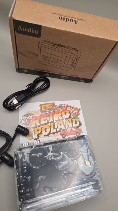 Przezroczysty walkman z funkcja przesyłania piosenek