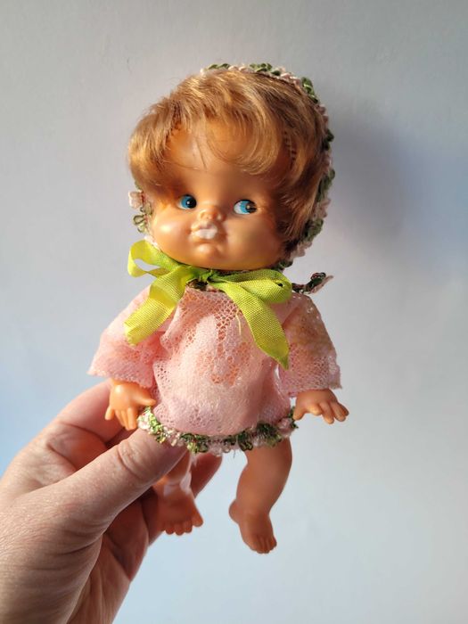 Лялька ГДР гумова, вінтаж 18см рідний одяг