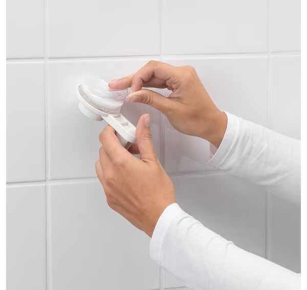 NOVO 2 Ganchos com Ventosas Branco