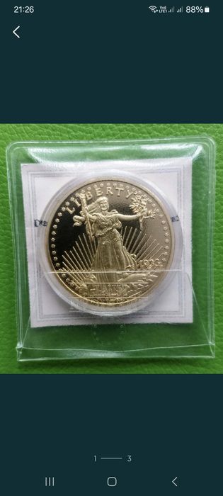 Medal Double Eagle Bogini Wolności 40 mm Liberty 20 Dolar Gold Eagle