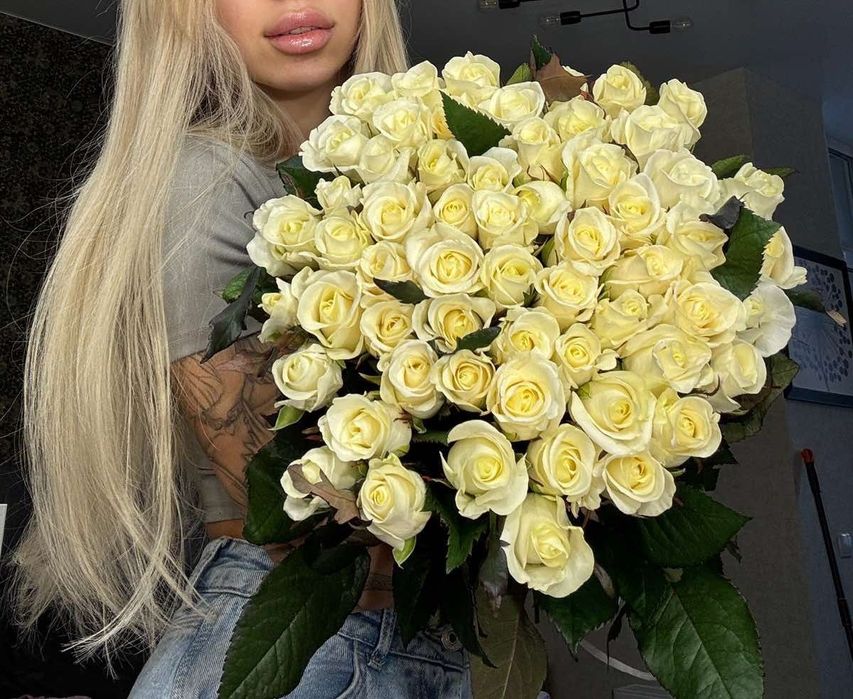 Свіжі троянди одразу з теплиці • Букет 101 троянда • 101 роза•