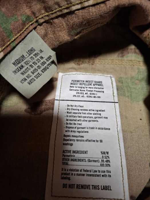 Spodnie US Army wojskowe multicam OCP M/L