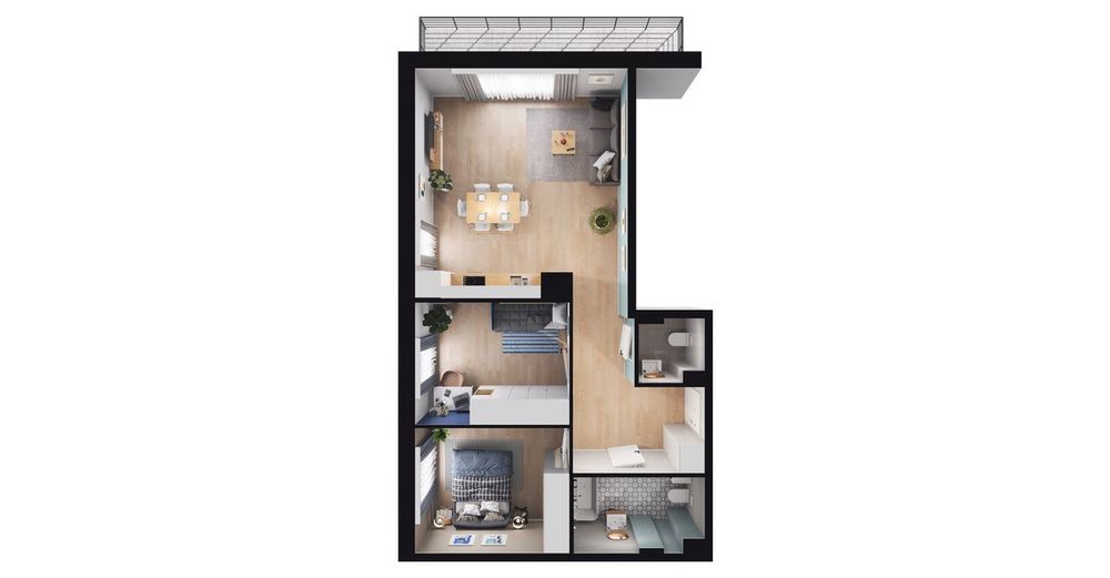 3-pokojowe mieszkanie 65m2 + balkon
