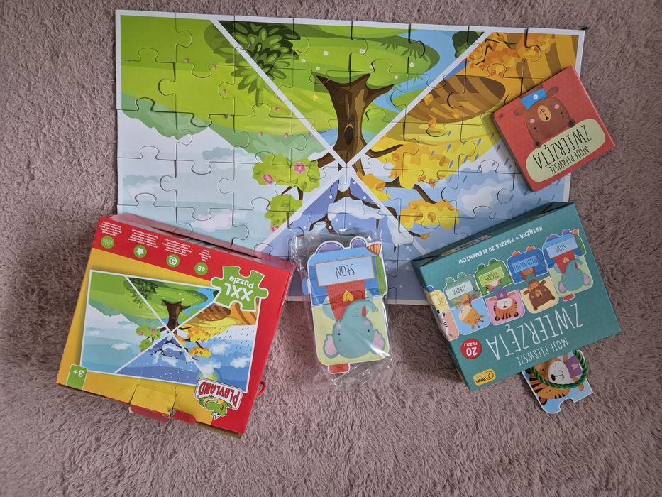 Puzzle edukacyjne zwierzęta i pory roku