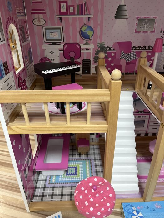 Domek drewniany dla lalek Basia 90 cm plus basen