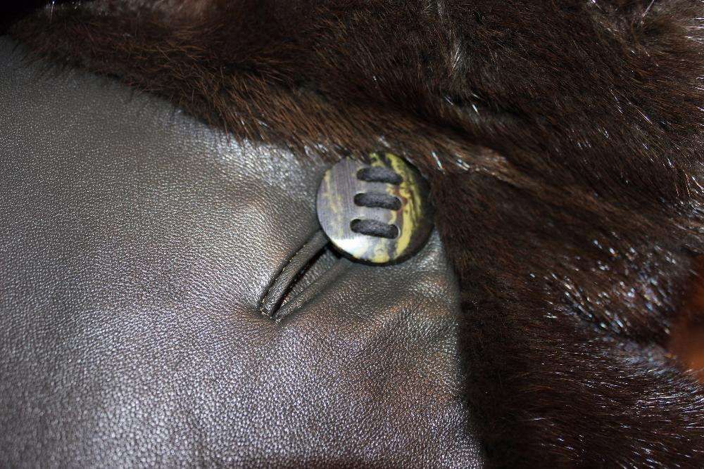 Кожаное пальто с норкой,р.М. Безупречное качество!