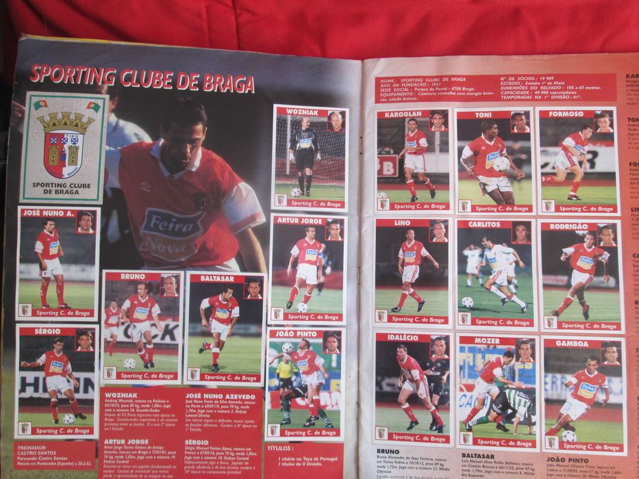 Caderneta completa de cromos Panini do campeonato português 97/98