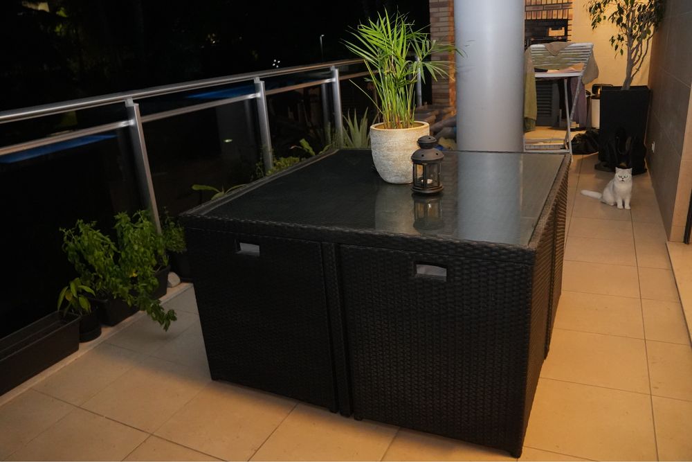 Conjunto de exterior em rattan sintético