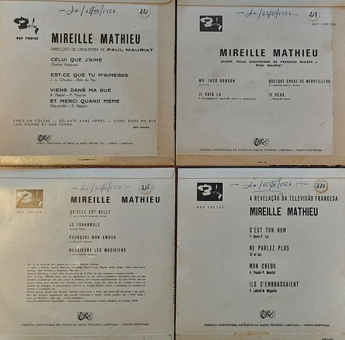 7 Vinis eps 45rpm Mireille Mathieu