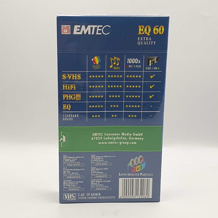 Casette VHS EMTEC EQ60 Cores Fantásticas