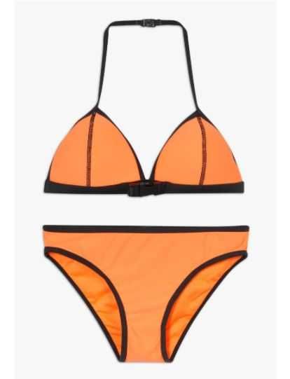 New Look strój kąpielowy bikini kostium neonowy pomarańcz 12-13-15 l