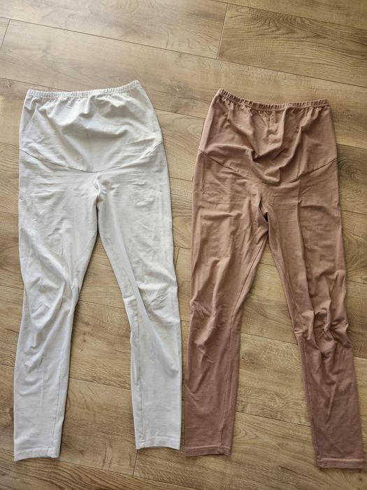 Zestaw ubrań ciążowych, Legginsy, jeansy, bluzki, rozm. M-L