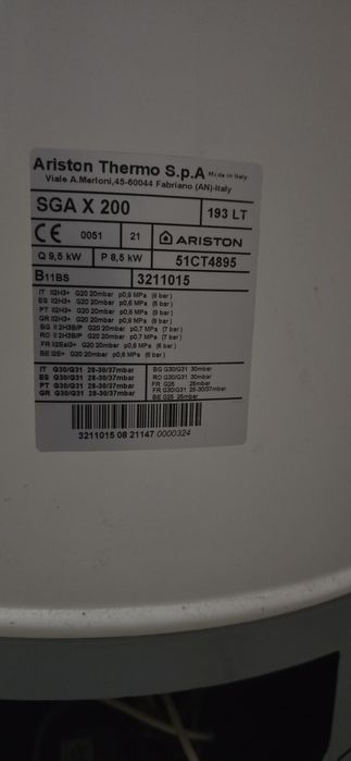 Termoacumulador a gás 200L