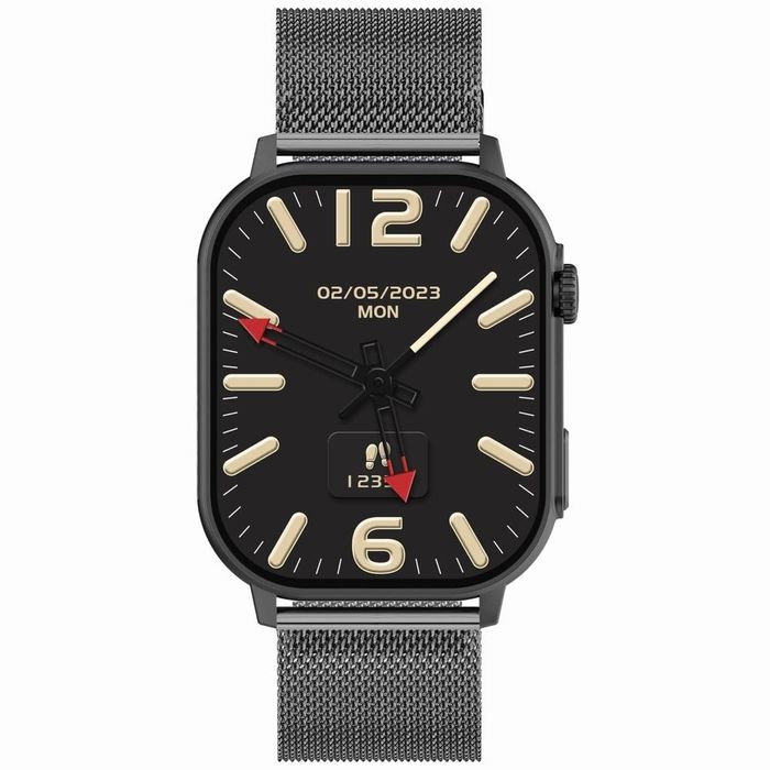 smartwatch gravity gt15-4 niebieski pasek silikonowy + tytanowa