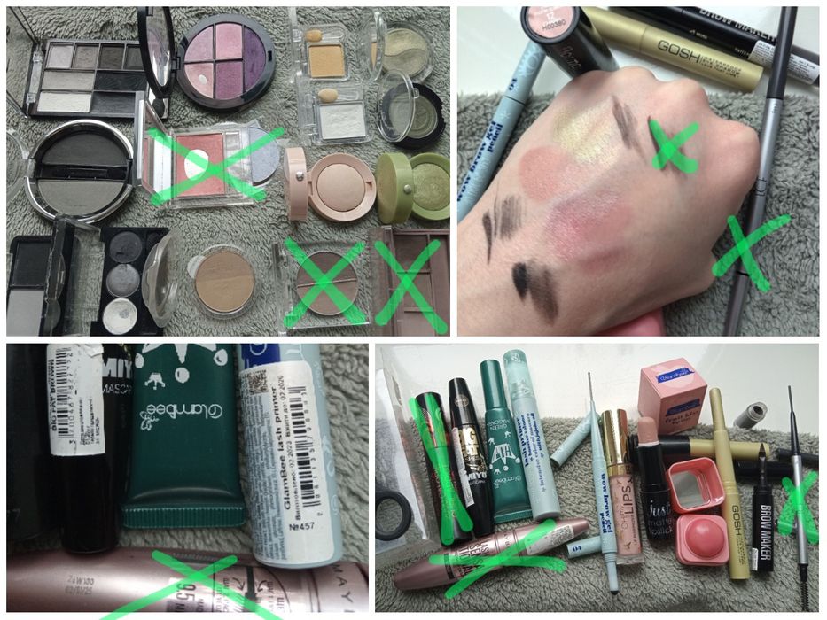 Набір косметики палетки, туш, блиск пензлі кисти revolution