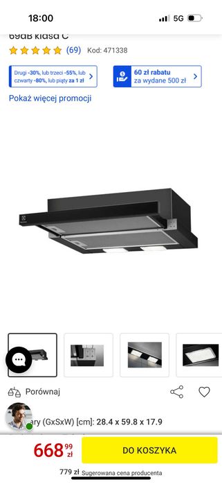Okap Teleskopowy Electrolux