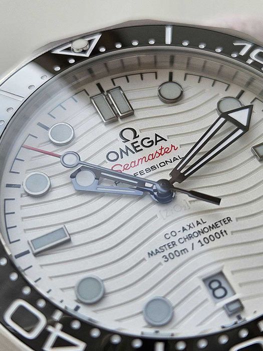 Швейцарские часы Omega Seamaster White 300m. Premium качество