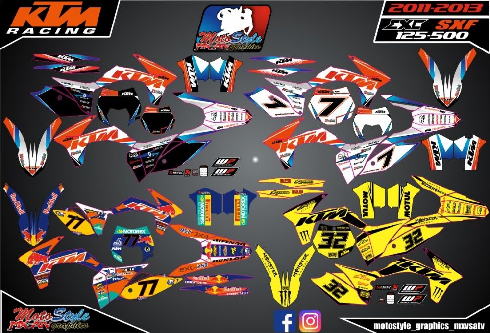 Наклейки KTM EXC SXF SX SMC690 SM LC4 50 65 85 125 250 350 450 525 530