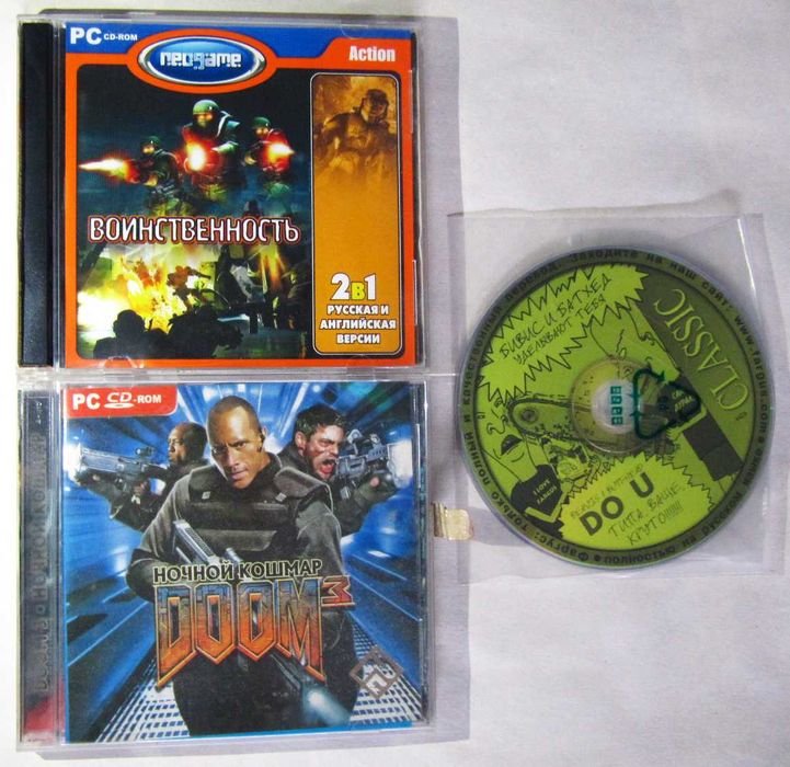 5 CD дисків ігор 2002-2006 Doom3 Nightmare, War Path, Бівіс та Баттхед