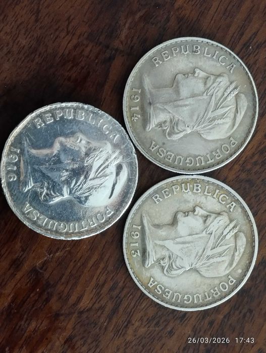 Moeda 50 Centavos 1913 / 1914 / 1916 - Prata