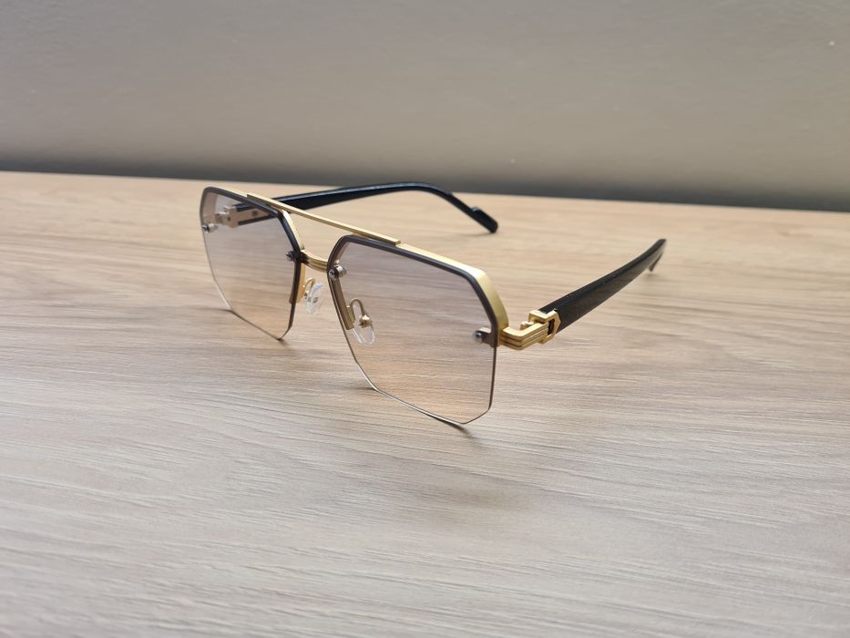 Nowe Męskie Okulary Polaryzacyjne Przeciwsłoneczne UV400 Chopard Złote