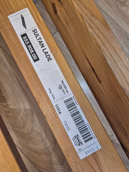 Łóżko drewniane IKEA 90x200 rama + stelaż