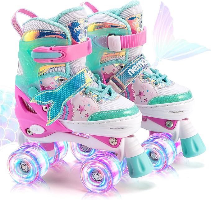 patins colorido com luzes nas rodas.