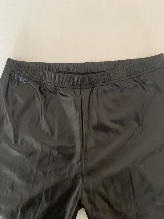 Legginsy damskie czarne, skóropodobne