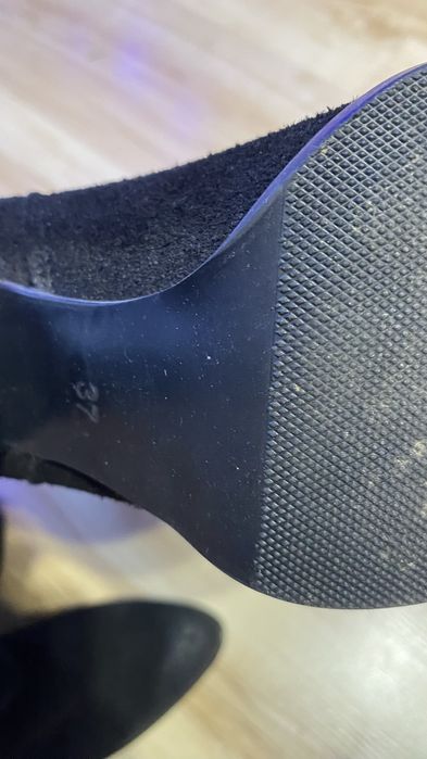 Buty kozaki botki kowbojki czarne marszczone damskie 37