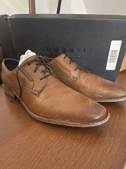 Buty męskie Bugatti brązowe wizytowe