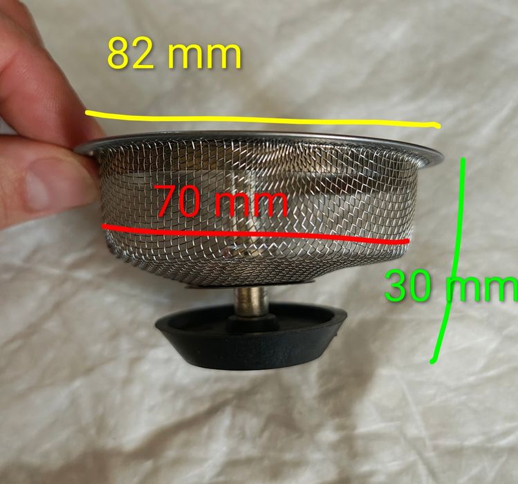 Sitko do zlewu z korkiem