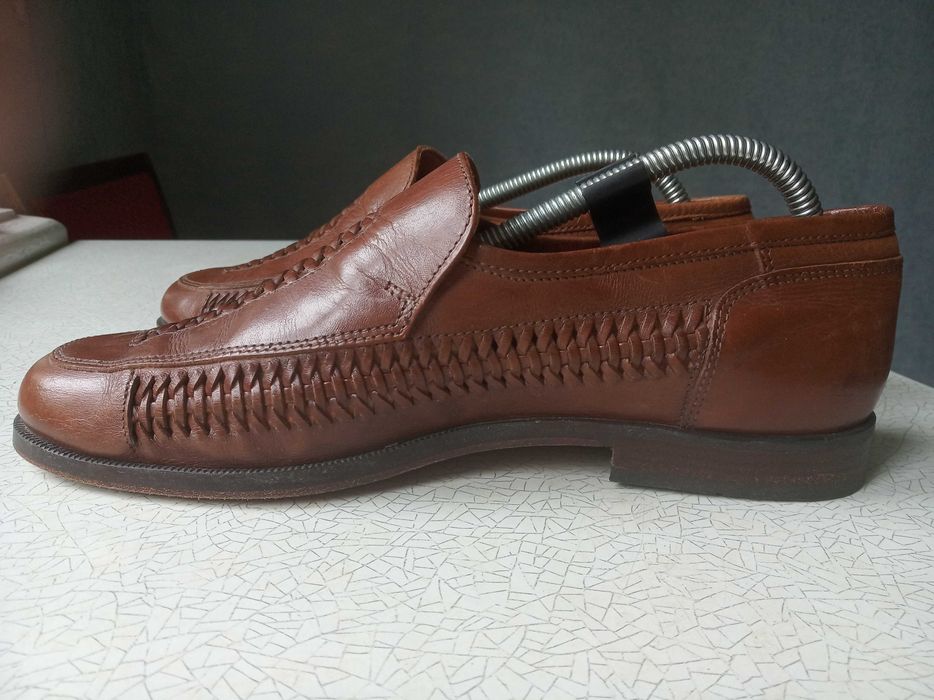 Кожаные плетеные туфли лоферы Russell&Bromley, размер 42, стелька 265 мм