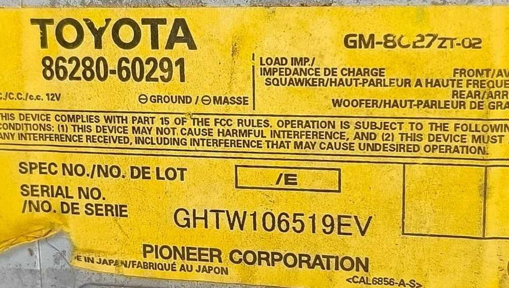 Rádio / Auto Rádio 86280-60291 - TOYOTA LAND CRUISER PRADO