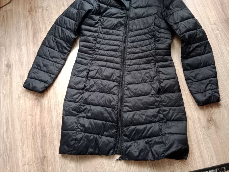 Płaszcz kurtka długa czarna na zimę rozm 36