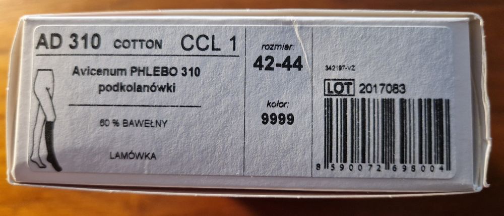 Podkolanówki Avicenum 310 rozm. 45-47 czarne
