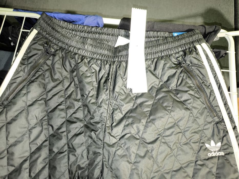 Ocieplane, pikowane spodnie treningowe Adidas